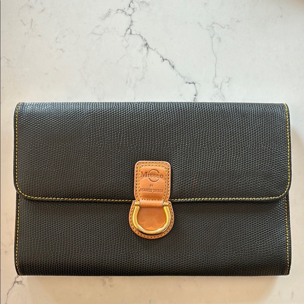 Missco By Hisakazu Takada Black and Tan Clutch